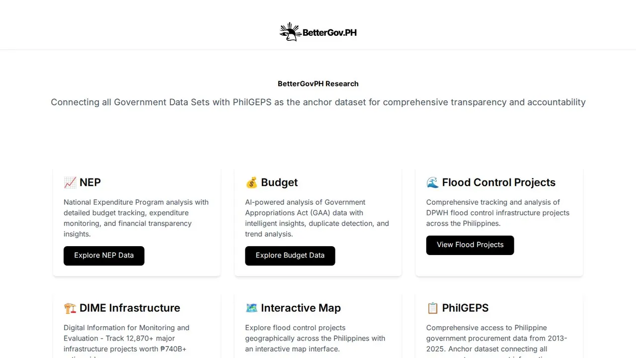 Preview of the Data Research website