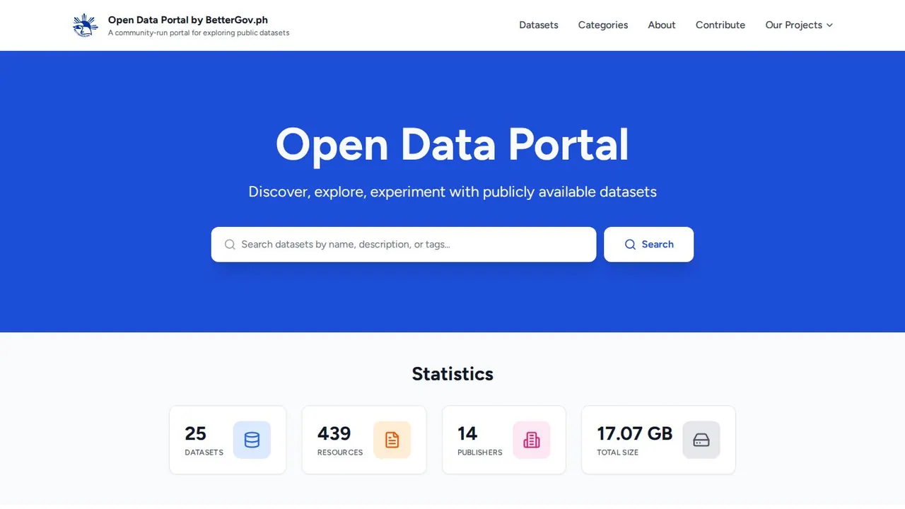 Preview of the Open Data Portal website