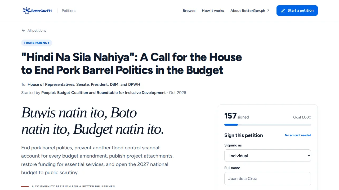 The Petitions website