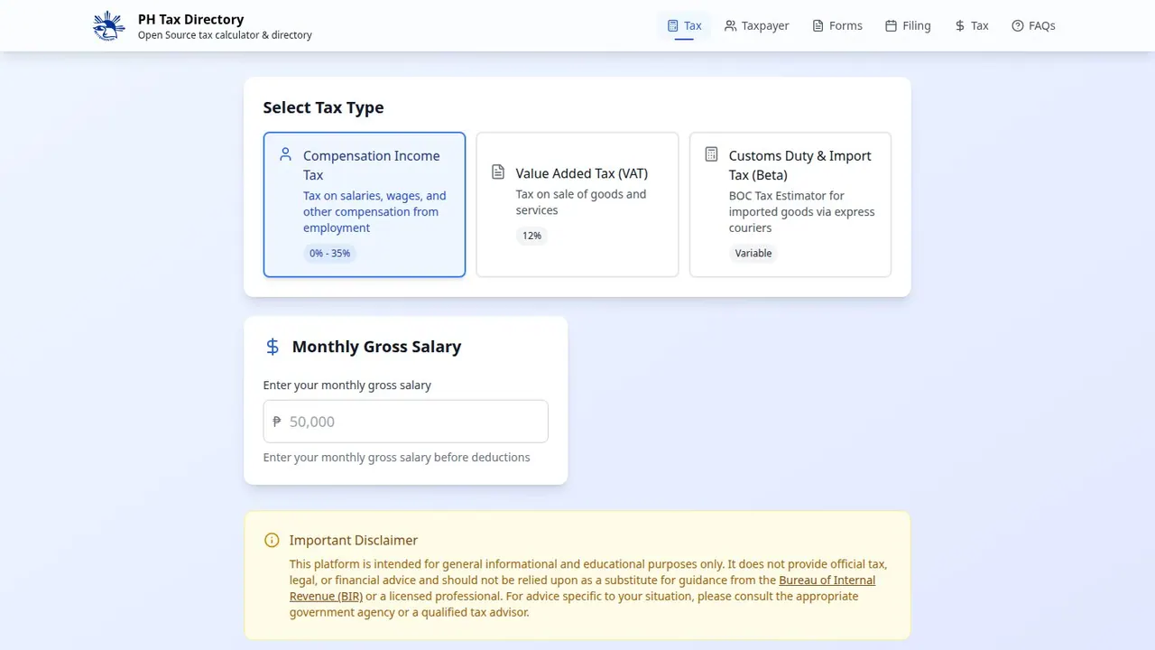 Preview of the TaxDirectory website